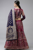 Wine Maroon Banarasi Silk Woven Zari Lehenga
