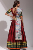 Wine Maroon Casual Wear Weaved Zari Silk Lehenga 