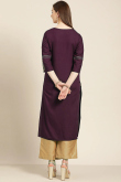 Wine Rayon Straight Cut Kurti