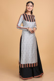 Woven Embroidered Silk Grey Trouser Suit for Eid