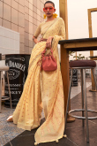 Woven Poly Viscose Light Yellow Saree