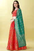 Woven Zari Art Silk Red Art Silk Panelled Style Lehenga