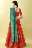 Woven Zari Art Silk Red Art Silk Panelled Style Lehenga