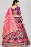 Woven Zari Plum Purple A-line Lehenga Choli 