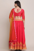 Woven Zari Silk Carrot Pink Lehenga