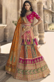 Woven Zari Silk Multi Color Lehenga