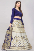 Woven Zari Silk White Lehenga