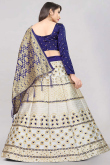 Woven Zari Silk White Lehenga