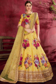 Yellow Banglori Silk Lehenga with Banglori Silk Choli