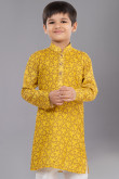 Yellow Cotton Churidar kid's Kurta churidar