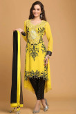 Yellow Georgette Cigarette Pant