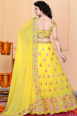 Yellow Georgette Embroidered Panelled Style Lehenga 