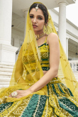 Yellow Georgette Printed Lehenga