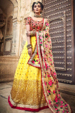 Yellow Net Lehenga Choli With Sequins Work
