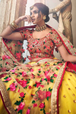 Yellow Net Lehenga Choli With Sequins Work