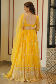 Yellow Net Sequins Embroidered Lehenga