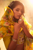 Yellow Organza Printed Lehenga