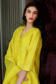 Yellow Silk Anarkali Suit With Resham Work