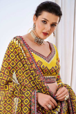 Yellow Silk Festive Wear Printed Lehenga