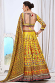 Yellow Silk Festive Wear Printed Lehenga