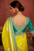 Yellow Weaved Thread Heavy Saree In Art Silk