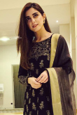 Zari Embroidered Black Georgette Palazzo Pant Suit