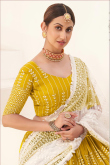 Mustard Yellow Party Wear Zari Embroidered Lehenga in Georgette