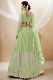 Zari Embroidered Lehenga in Pistachio Green