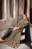 Zari Embroidered Net Black Anarkali Suit