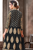 Zari Embroidered Net Black Anarkali Suit