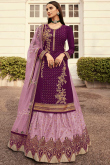 Zari Embroidered Net Thulian Pink Lehenga