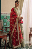 Zari Embroidered Silk Greenish Grey Lehenga