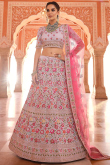 Zari Embroidered Silk Light Mauve Lehenga