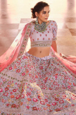 Zari Embroidered Silk Light Mauve Lehenga