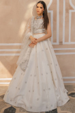 Zari Embroidered Silk Ivory Bridesmaid Lehenga
