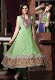 Light Green Net Anarkali Suit