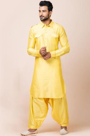 Royal Kurta Men's Silk Blended Pathani Kurta For Men Royal Kurta White ...
