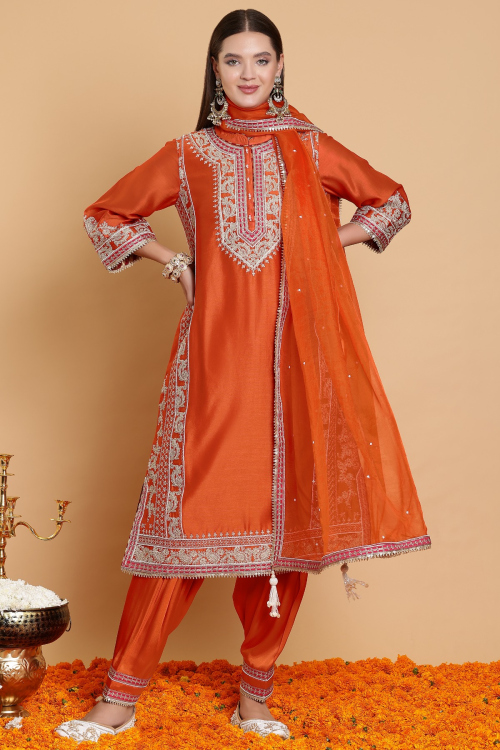 GUSTAKHIYAN – Surkh Gul Handcrafted Embroidered Kurta Set