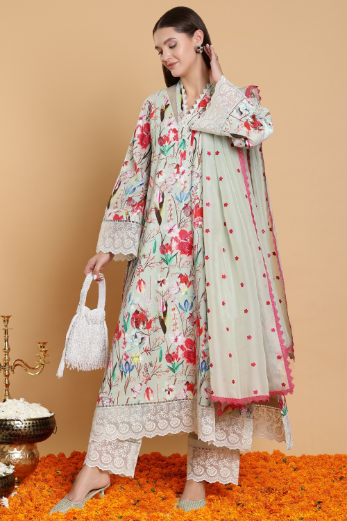 GUSTAKHIYAN - Saaz-E-Gul Soft Floral Kurta Set