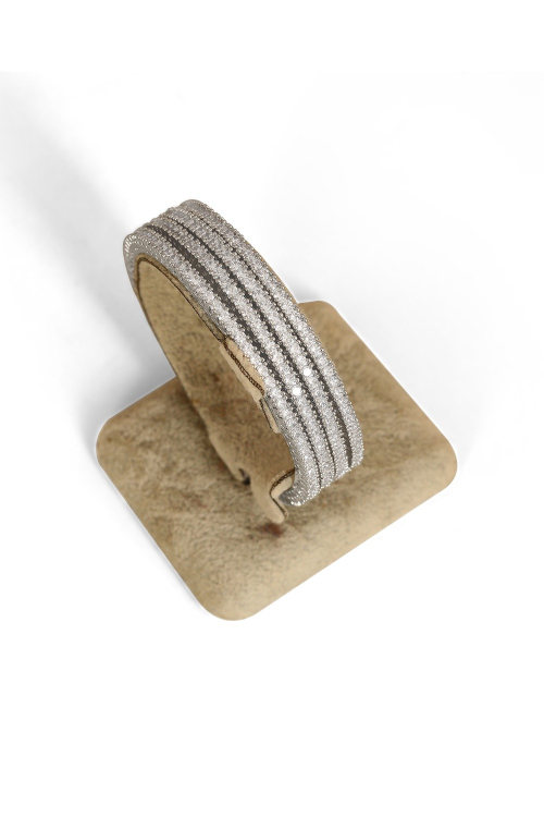 Silver Plated Stone Studded Traditional Bangles