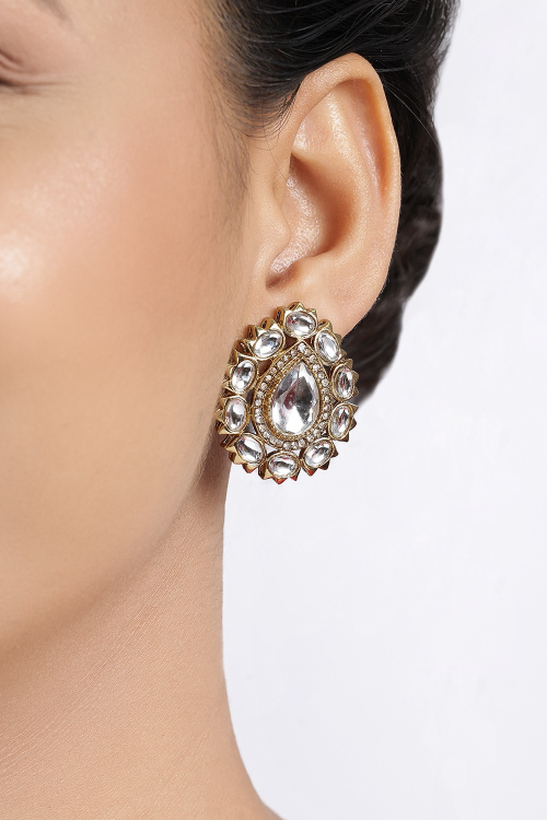 Gold Stud Earrings For Festival 