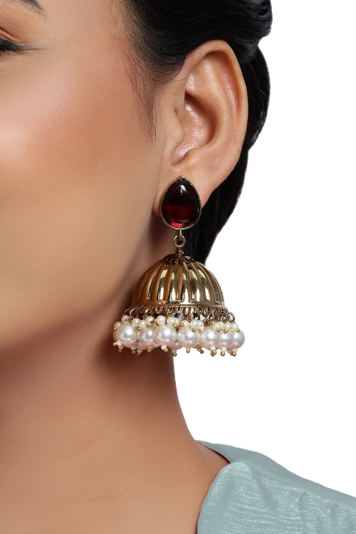 Black Gold Plated Earrings For Festival