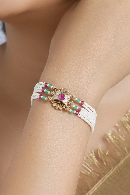 Multi Color Bracelets With Stone Work