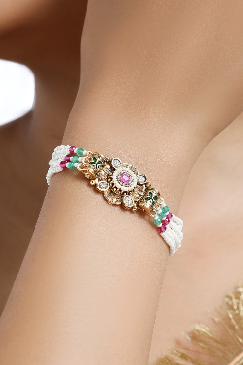 Multi Color Gold Plated Bracelets For Festival 