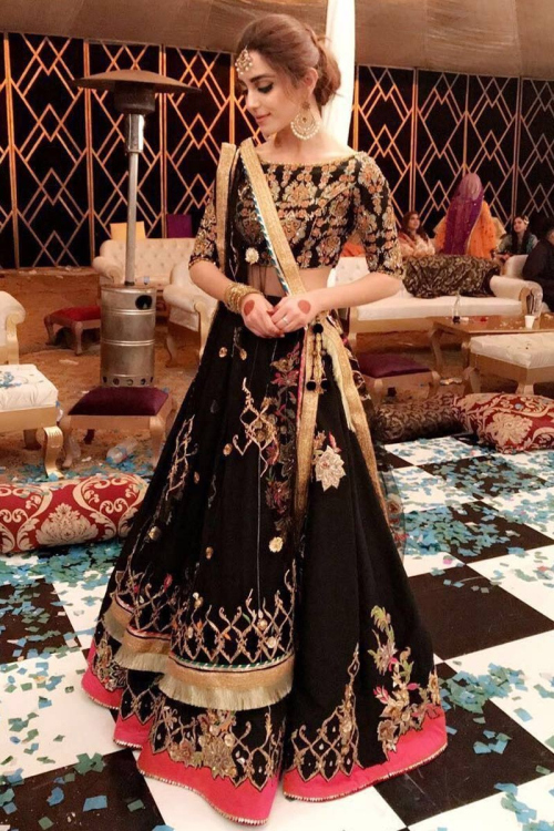 Black Velvet Party Wear Lehenga Choli