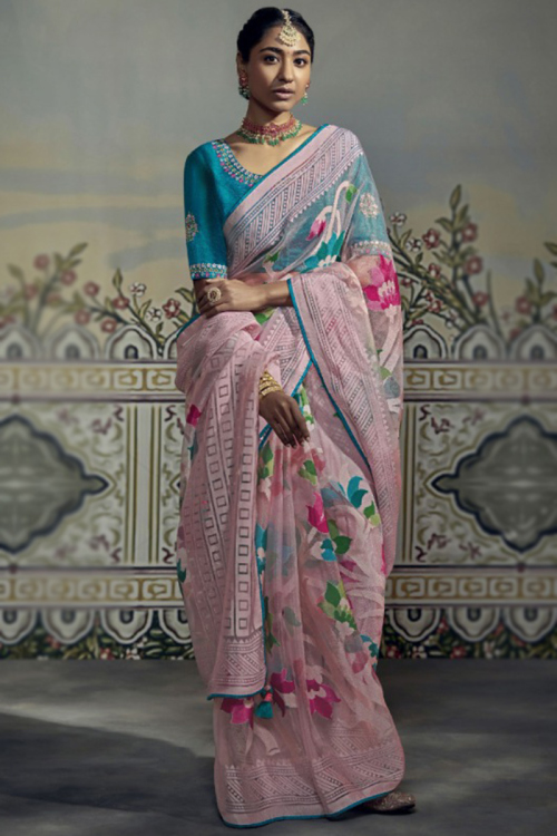 Brasso Carnation Pink Saree