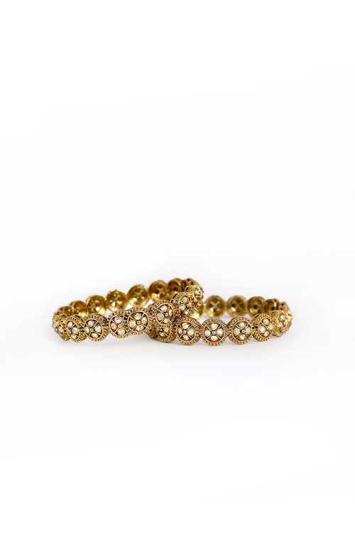 Gold Plated Alloy Stone Studded Kada