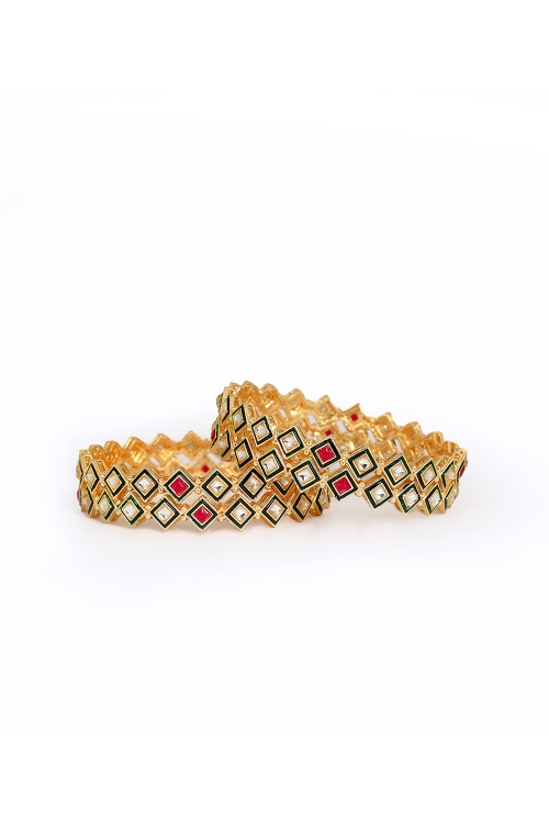 Gold-Plated Meenakari Traditional Bangles For Women