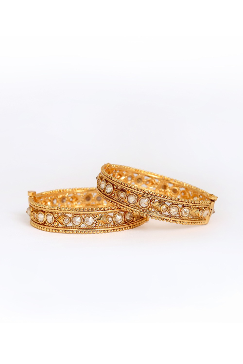 Alloy Gold Plated Polki Kundan Traditional Kada