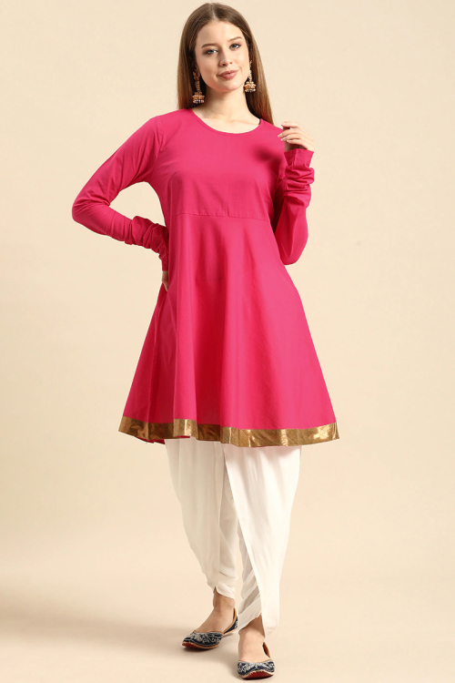 Cerise Pink Rayon Kurti